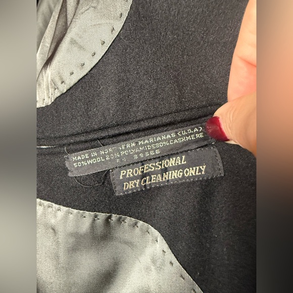 Vintage Thomas & Thomas Wool Cashmere Blazer | Gold Button Black Jacket L - Picture 6 of 7